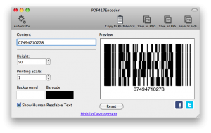generating pdf417 barcode
