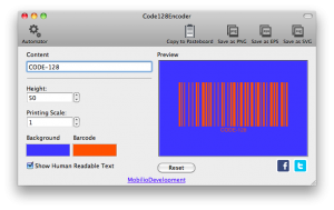 changing the color of code 128 barcode