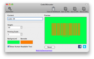 changing the color of code 39 barcode