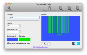 changing the color of pharmacode barcode