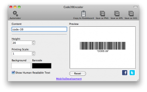 changing the height of code 39 barcode