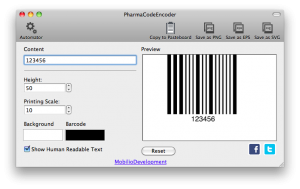 changing the printing scale of pharmacode barcode