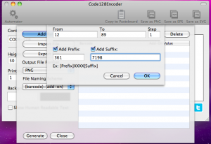 code128encoder automator adding range