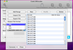code128encoder automator output file format