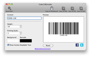 code128encoder generating code 128 barcode