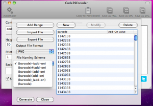 code39encoder automator file naming scheme