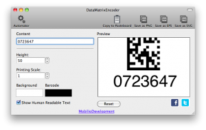 datamatrixencoder generating data matrix barcode