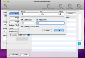 pharmacodeencoder automator adding range