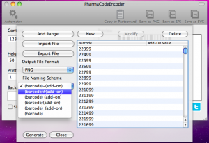 pharmacodeencoder automator file naming scheme