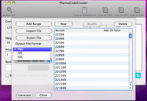 pharmacodeencoder automator output file format