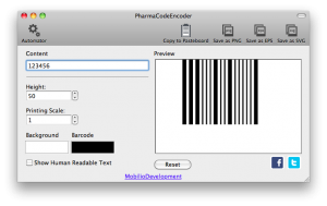 removing the human readable part from pharmacode barcode