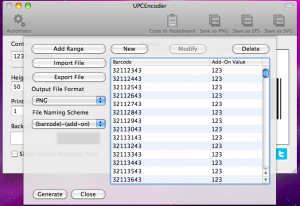 upcencoder generating barcodes