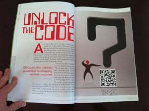 QR code in a printed media