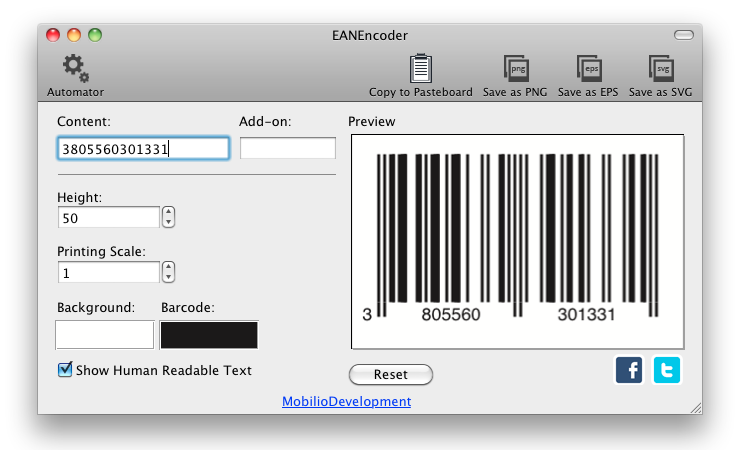 EANEncoder generating EAN barcode