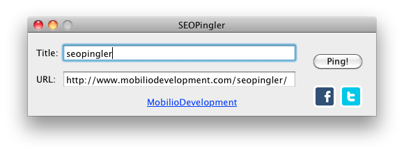 SEOPingler for OSX - seo tools by Mobilio