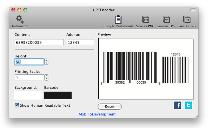 UPC barcode generator