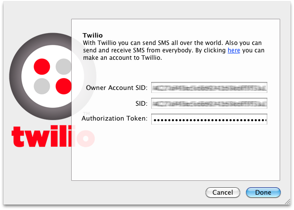 SendSMS2 - Adding account to Twilio