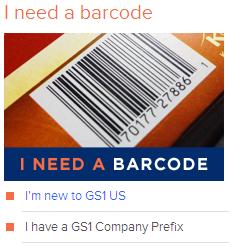 I need UPC barcodes from GS1 US